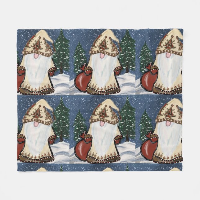  Weihnachts-GNOM  Fleecedecke (Vorderseite (Horizontal))