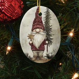 Weihnachts-Gnom für die Feiertage Keramik Ornament