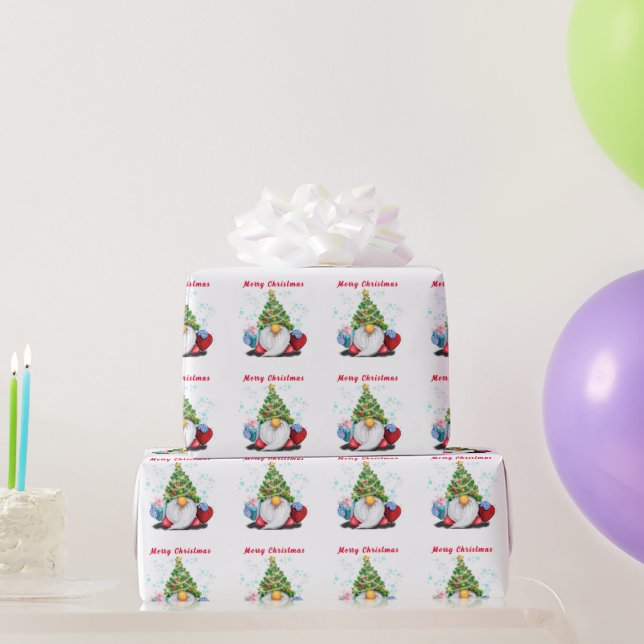 Weihnachts-Gnom-Geschenkpapier Geschenkpapier (Partygeschenke)