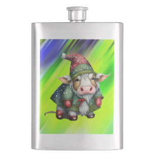 Weihnachts-Gnom-Kuh-Design-83456 Flachmann