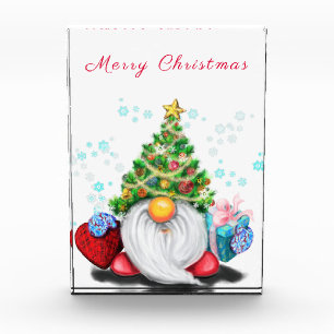 Weihnachts-Gnom mit Geschenk-Fotoblock Fotoblock