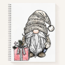 Weihnachts-Gnom mit Geschenk-Journal