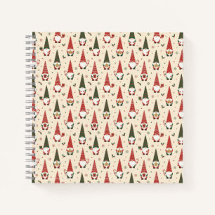 Weihnachts-Gnom-Party-Muster Notizbuch