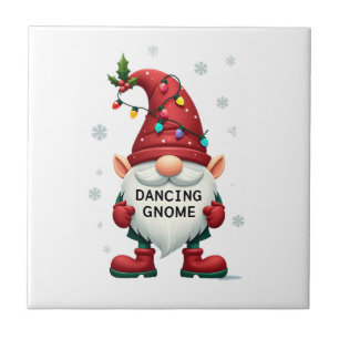 Weihnachts-Gnom Tanzender Gnom Familienweihnachten Fliese