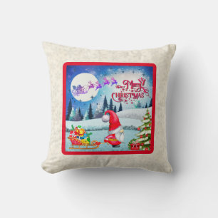 Weihnachts-Gnom und Geschenke von Santas Schlitten Kissen