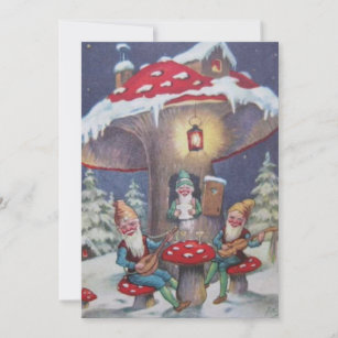 Weihnachts-Gnomaden im Mushroom Feiertagskarte