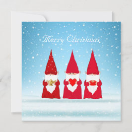 Weihnachts-Gnome auf Hellblau
