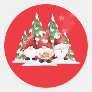 Weihnachts-Gnome-Aufkleber  Runder Aufkleber