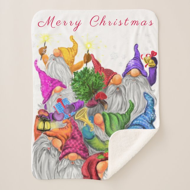 Weihnachts-Gnome-Baby-Sherpa-Blanket Sherpadecke (Vorderseite)