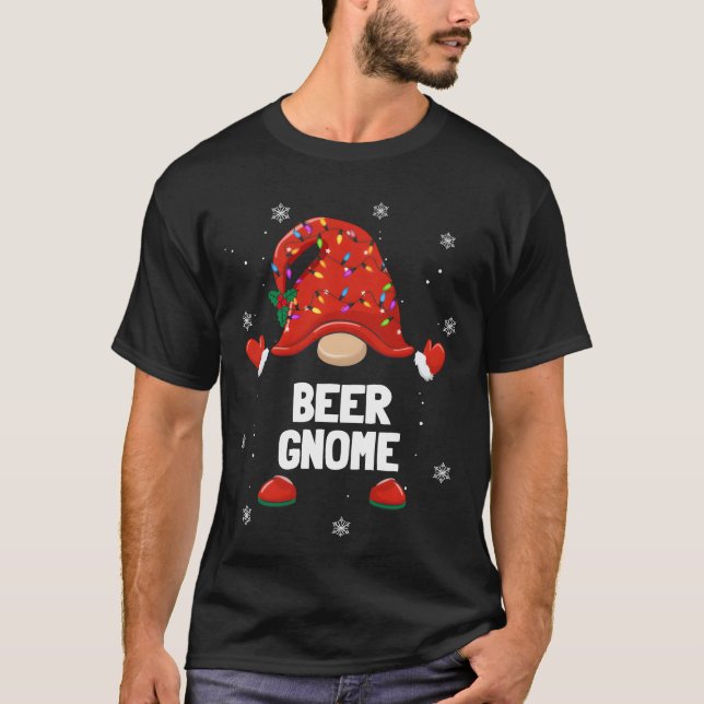 Weihnachts Gnome Beer Gnome Familie Weihnachtsvint T-Shirt (Vorderseite)