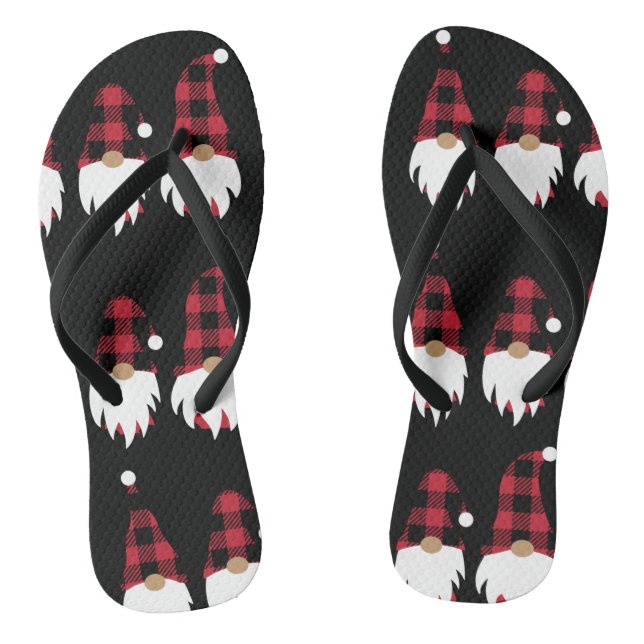 Weihnachts-Gnome Erwachsene Flip Flops, schlanke S Flops (Fußbett)