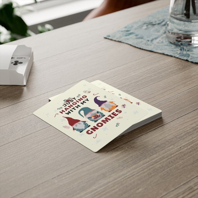 Weihnachts-Gnome-Familie mit meinen Gnomen Spielkarten (Hanging With Gnomies Playing Cards Games Room)