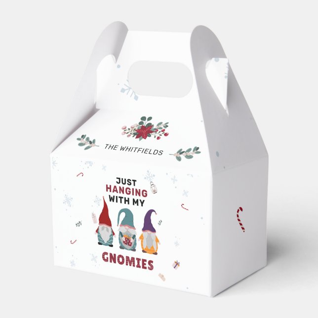 Weihnachts-Gnome-Familie nur mit Gnomen Geschenkschachtel (Vorderseite)