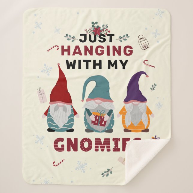 Weihnachts-Gnome-Familie nur mit Gnomen Sherpadecke (Vorderseite)