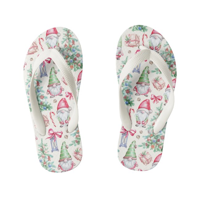 Weihnachts-Gnome Flip Flops für Mädchen (Fußbett)