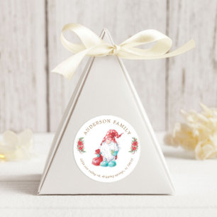 Weihnachts Gnome Happy Holidays Runder Aufkleber