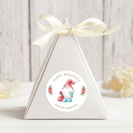 Weihnachts Gnome Happy Holidays Runder Aufkleber