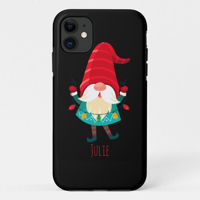 Weihnachts Gnome Holding Weihnachtsleuchten Case-Mate iPhone Hülle (Rückseite)
