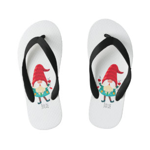 Weihnachts Gnome Holding Weihnachtsleuchten Kinderbadesandalen