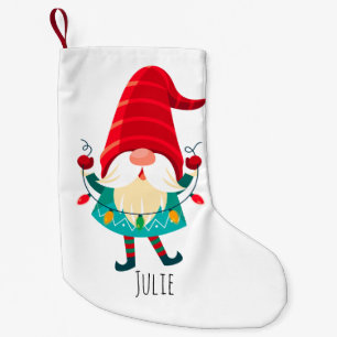 Weihnachts Gnome Holding Weihnachtsleuchten Kleiner Weihnachtsstrumpf