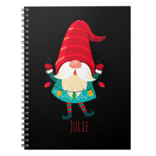 Weihnachts Gnome Holding Weihnachtsleuchten Notizblock