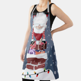 Weihnachts-Gnome im Schornstein Schürze