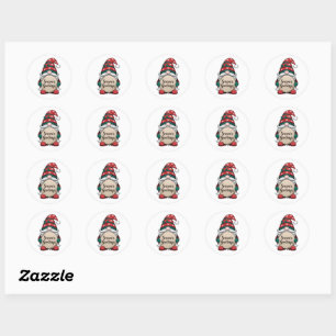 Weihnachts-Gnome-Jahreszeit Runder Aufkleber