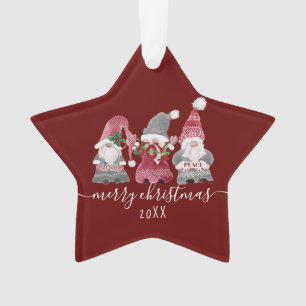 Weihnachts-Gnome-Liebe Joce Peace Script Family Fo Ornament