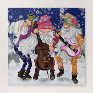 Weihnachts-Gnome Musikband Puzzle-Geschenk