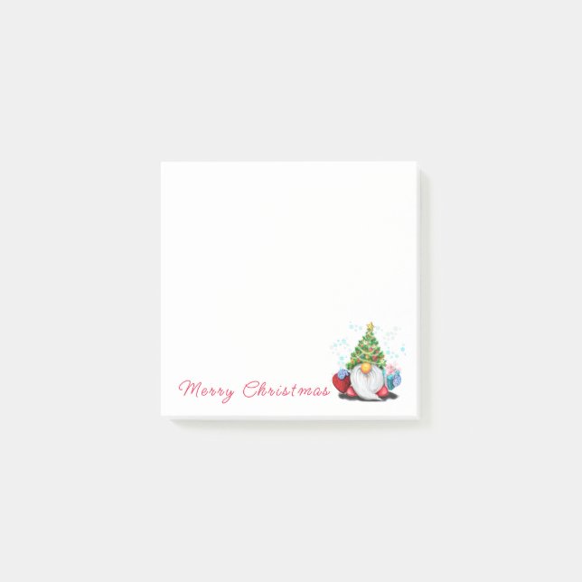 Weihnachts-Gnome-Post-it®-Notizen Post-it Klebezettel (Vorderseite)