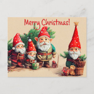 Weihnachts-Gnome Postkarte