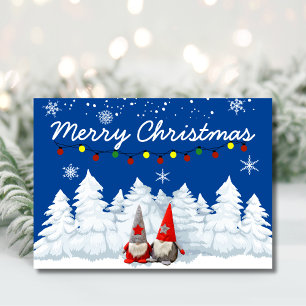 Weihnachts-Gnome Schneewald-Feiertagskarte Feiertagskarte