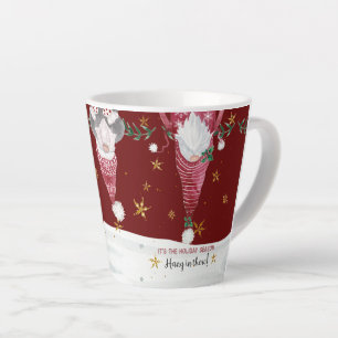 Weihnachts-Gnome-Snow Hang in There Typografie Milchtasse