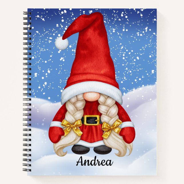 Weihnachts-Gnome-Spiral-Notebook Notizbuch (Vorderseite)