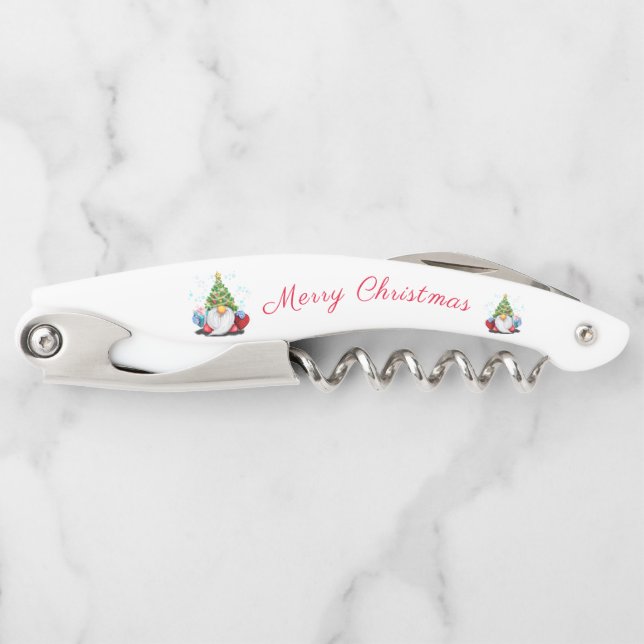 Weihnachts-Gnome-Waiter-Schraube Kellnermesser (Vorderseite)