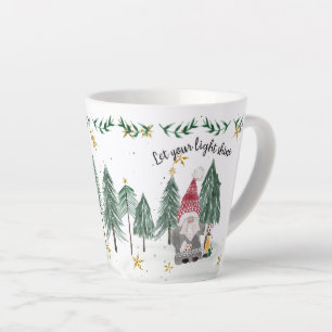 Weihnachts Gnome Wasserfarbe Licht Shine Stangen B Milchtasse