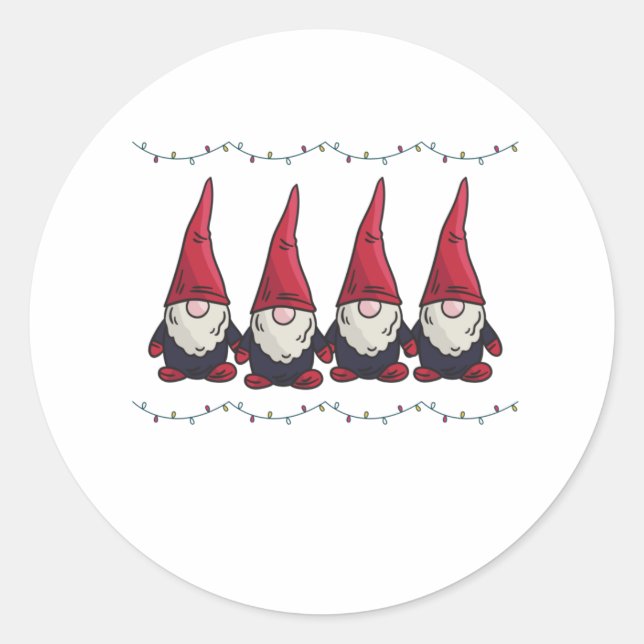 Weihnachts-Gnome-Weihnachtsgeschenk Runder Aufkleber (Vorderseite)