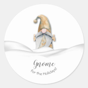 Weihnachts-Gnome-Zuhause für Feiertage Runder Aufkleber