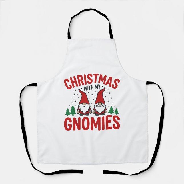 Weihnachts-Gnomes-Feiertags-Gnom-Design Schürze (Vorderseite)