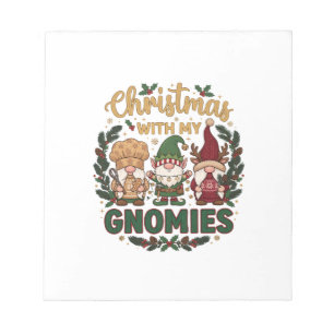 Weihnachts-Gnomies-Lichterkette Zuckerstange Notizblock