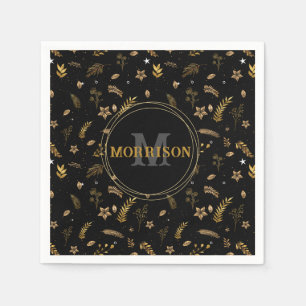 Weihnachts Gold Arch elegante moderne Monogramm Sc Serviette