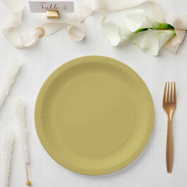 Weihnachts-Gold-Farbe Solid Farbe Pappteller (Hochzeit)