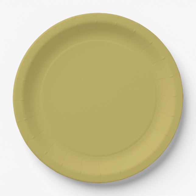 Weihnachts-Gold-Farbe Solid Farbe Pappteller (Vorderseite)