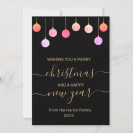 Weihnachts Gold Feierliche Farben Hängedekunst Feiertagskarte