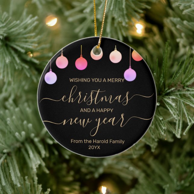 Weihnachts Gold Feierliche Farben Hängedekunst Keramik Ornament (Baum)