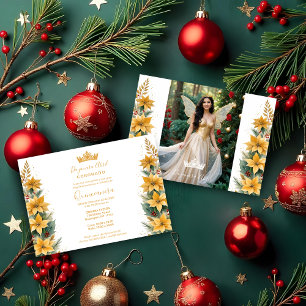 Weihnachts Gold Poinsettias Inspirations Blumenflo Einladung