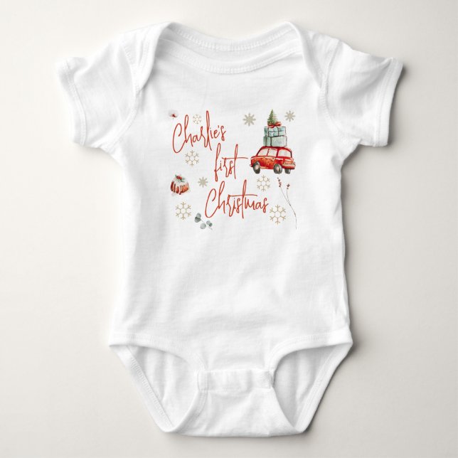 Weihnachts-Gold-Schneeflocken für das festliche Ba Baby Strampler (Vorderseite)