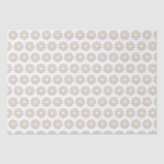Weihnachts-Gold-Silber-Muster - Kalligrafie Seidenpapier (Vorderseite)