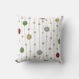 Weihnachts Gold Silver Red Green Glittery Stars Kissen