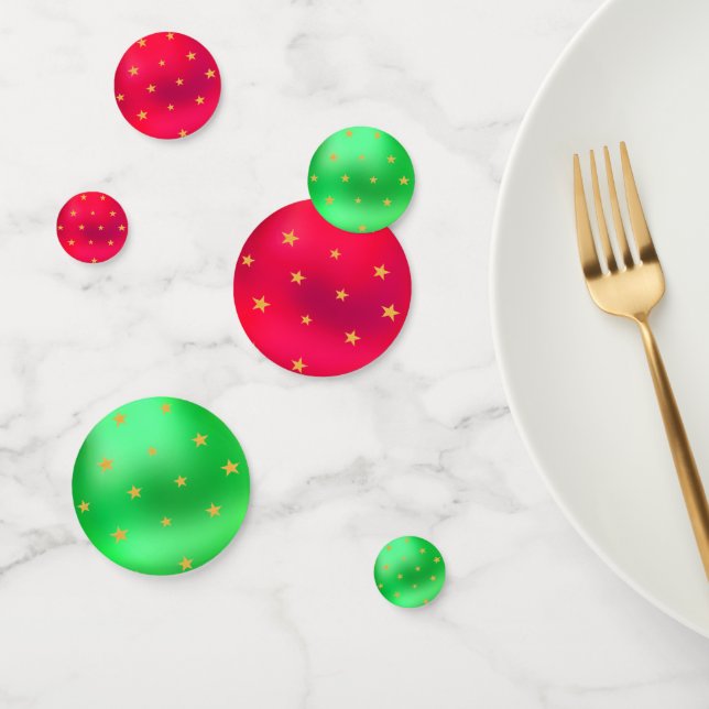 Weihnachts-Gold-Stars am grünen und roten Tisch Co Konfetti (Gruppe)